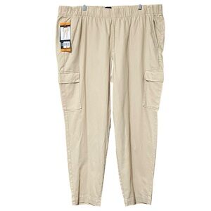 GAP Tan Twill Cargo Pants XXL NWT Pull On Straight Leg Utility Streetwear Casual